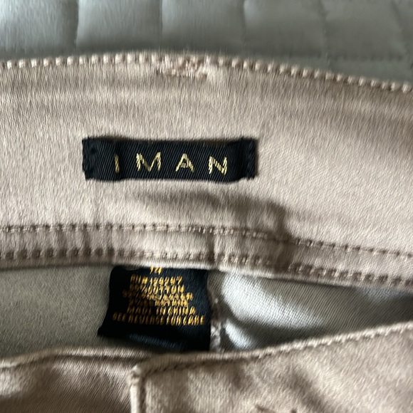 IMAN Women's Straight Leg Beige Jeans - Picture 2 of 5